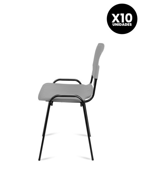 Silla Gris Pastica Prima Rolic Máxima Resistencia - Garantía - Apilables