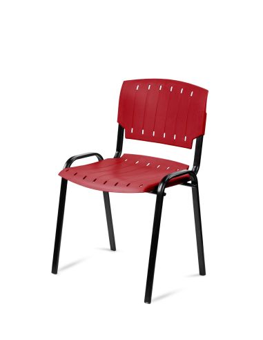 Silla Roja Plástica Prima Rolic Máxima Resistencia - Garantía - Apilables