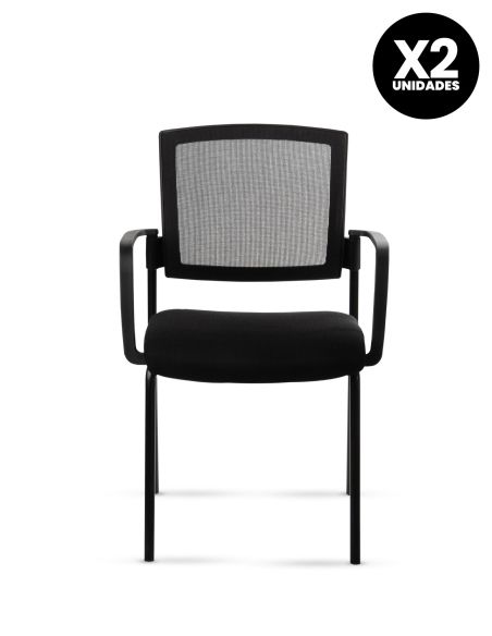 Silla Stol Negra ROLIC Fija Recepción - Calidad Premium - Directo de Fábrica