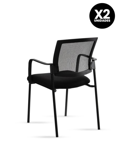 Silla Stol Negra ROLIC Fija Recepción - Calidad Premium - Directo de Fábrica