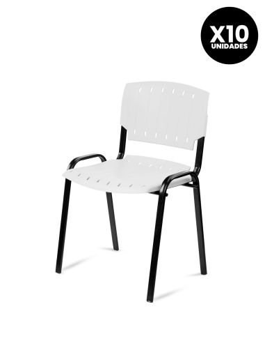 Silla Gris Pastica Prima Rolic Máxima Resistencia - Garantía - Apilables