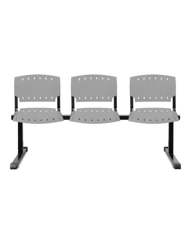 Silla de Espera para 3 personas - Asiento y Respaldo Plástico - Somos Fabricantes