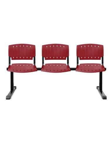 Silla de Espera para 3 personas - Asiento y Respaldo Plástico - Somos Fabricantes