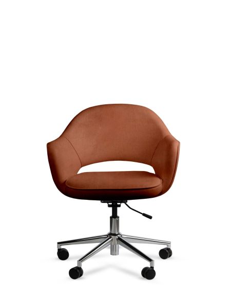 Sillón Saarinen Marrón Giratorio Tapizado - Sillón de Oficina