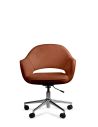 Sillón Saarinen Marrón Giratorio Tapizado - Sillón de Oficina