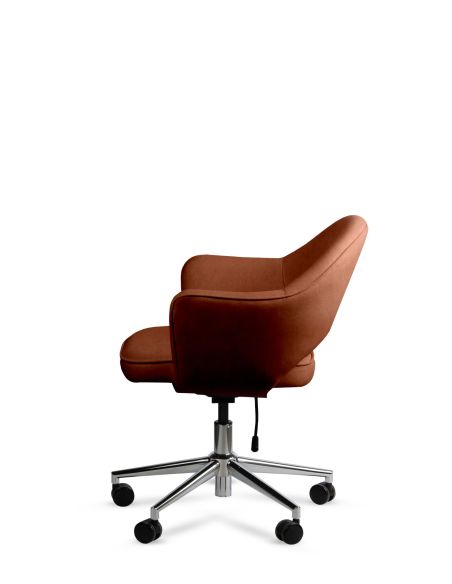 Sillón Saarinen Marrón Giratorio Tapizado - Sillón de Oficina