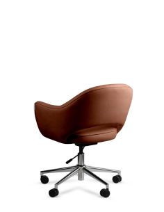 Sillón Saarinen Marrón Giratorio Tapizado - Sillón de Oficina 2