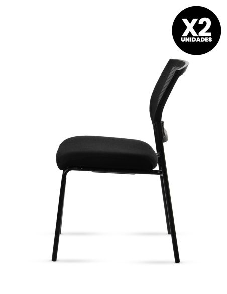 Silla Stol Negra ROLIC Fija Recepción - Calidad Premium - Directo de Fábrica