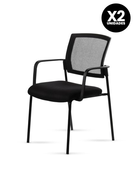 Silla Stol Negra ROLIC Fija Recepción - Calidad Premium - Directo de Fábrica