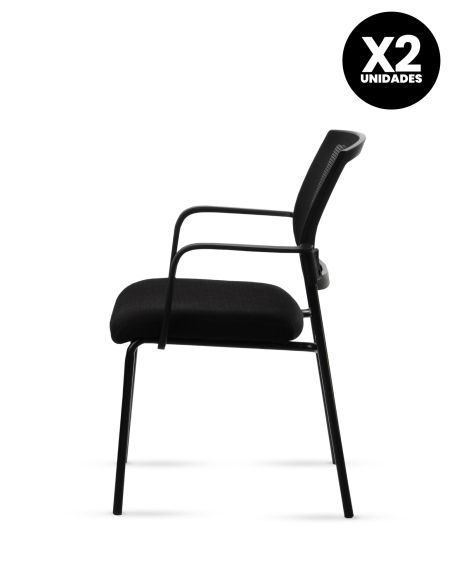 Silla Stol Negra ROLIC Fija Recepción - Calidad Premium - Directo de Fábrica