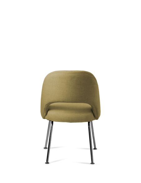 Silla Saarinen Tapizada Verde con Patas Cromadas