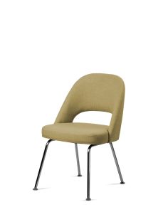 Silla Saarinen Tapizada Verde con Patas Cromadas