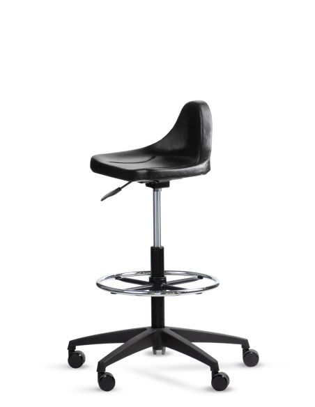 Taburete Industrial Giratorio Mole con aro apoyapies