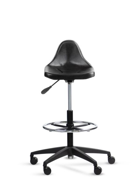 Taburete Industrial Giratorio Mole con aro apoyapies