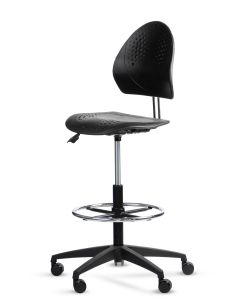 Taburete Industrial Laboratorios | Silla Cajera Alta – LEAF