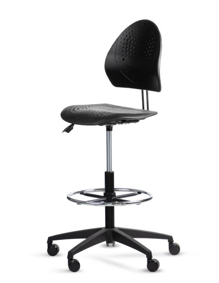 Taburete Industrial Laboratorios | Silla Cajera Alta – LEAF