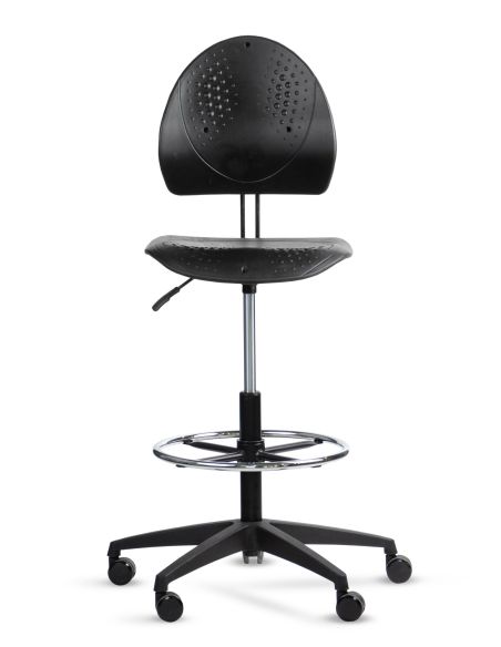 Taburete Industrial Laboratorios | Silla Cajera Alta – LEAF