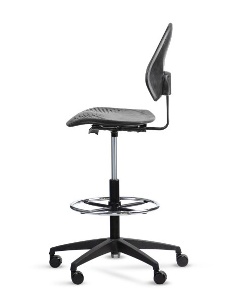 Taburete Industrial Laboratorios | Silla Cajera Alta – LEAF