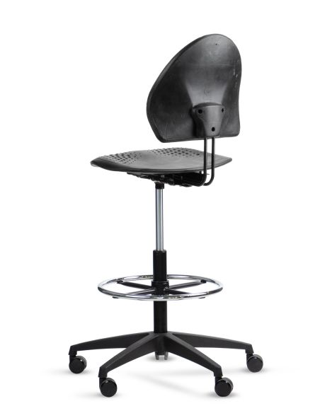 Taburete Industrial Laboratorios | Silla Cajera Alta – LEAF