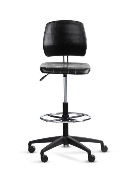 Silla cajera Industrial con Respaldo BLOC Aro Regulable Cromado