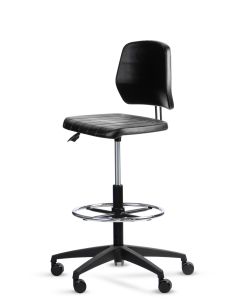 Silla cajera Industrial con Respaldo BLOC Aro Regulable Cromado