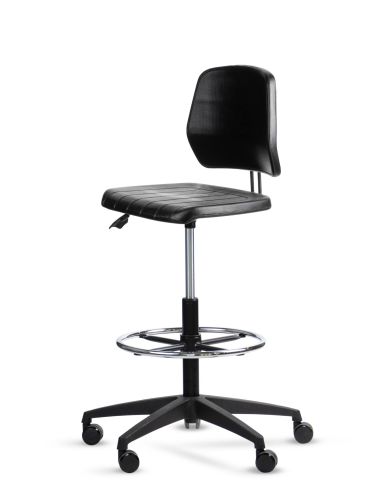 Silla cajera Industrial con Respaldo BLOC Aro Regulable Cromado