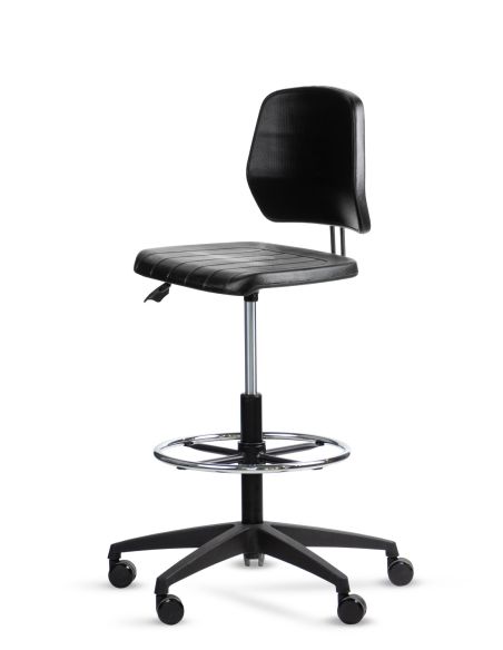 Silla cajera Industrial con Respaldo BLOC Aro Regulable Cromado