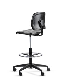 Silla cajera Industrial con Respaldo BLOC Aro Regulable Cromado 2