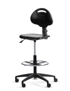 Silla Cajera Industrial con respaldo ORBIT CP Aro Regulable Cromado