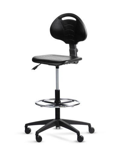 Silla Cajera Industrial con respaldo ORBIT CP Aro Regulable Cromado