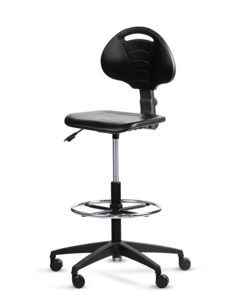 Silla Cajera Industrial con respaldo ORBIT CP Aro Regulable Cromado