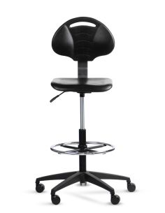Silla Cajera Industrial con respaldo ORBIT CP Aro Regulable Cromado 2