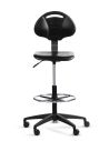 Silla Cajera Industrial con respaldo ORBIT CP Aro Regulable Cromado