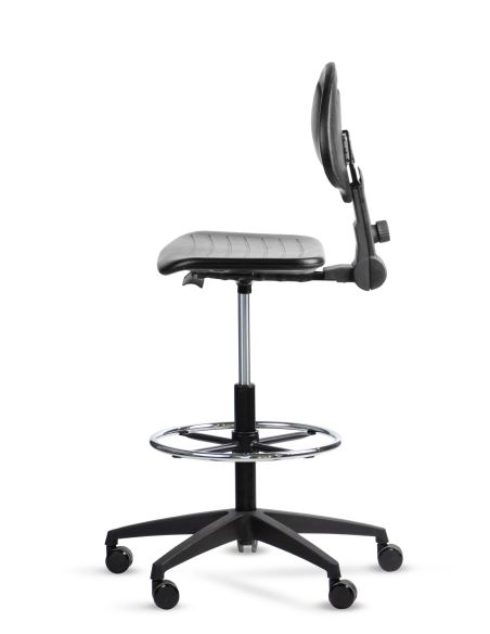 Silla Cajera Industrial con respaldo ORBIT CP Aro Regulable Cromado