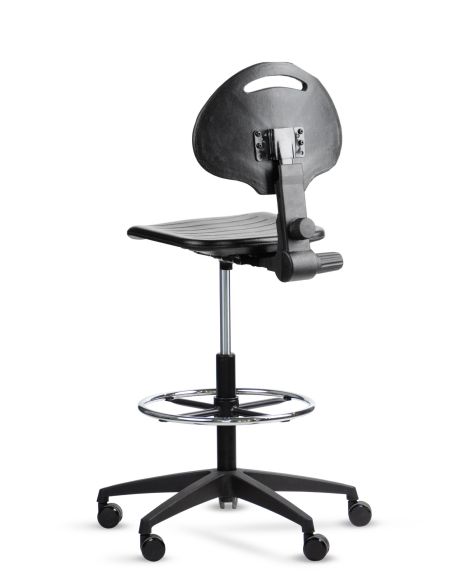 Silla Cajera Industrial con respaldo ORBIT CP Aro Regulable Cromado