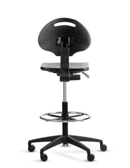 Silla Cajera Industrial con respaldo ORBIT CP Aro Regulable Cromado