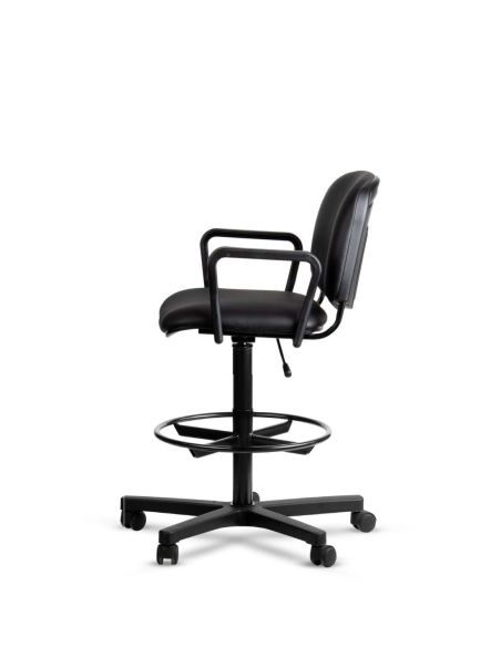 Silla Cajera con Apoyabrazos Tapizada en Cuero Sintético - Somos Fabricantes