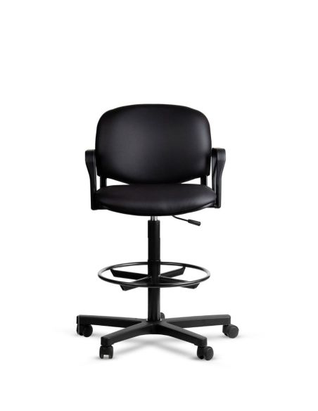 Silla Cajera con Apoyabrazos Tapizada en Cuero Sintético - Somos Fabricantes