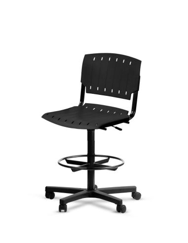 Silla para Mostrador Giratoria Plástica alta con aro reposapies