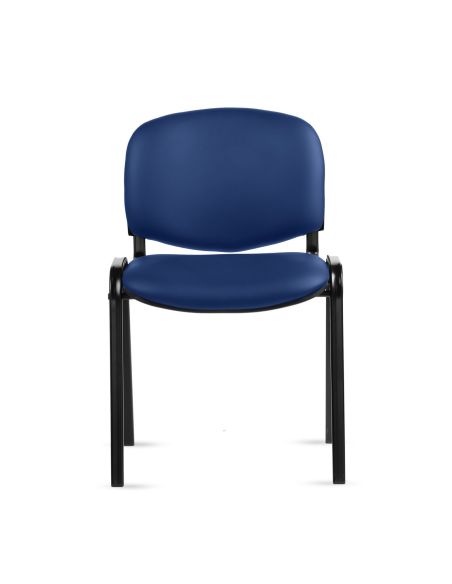 Silla Fija Tapizada en Azul - Apilable y Resistente