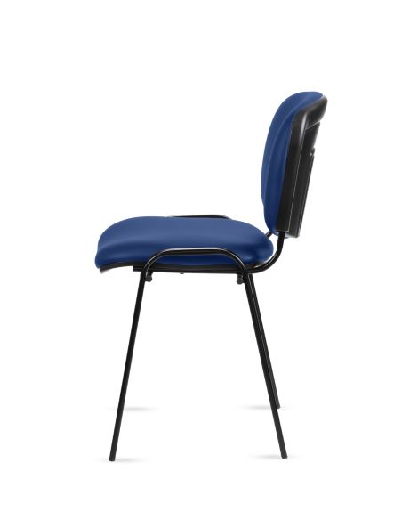 Silla Fija Tapizada en Azul - Apilable y Resistente