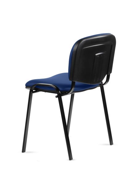 Silla Fija Tapizada en Azul - Apilable y Resistente