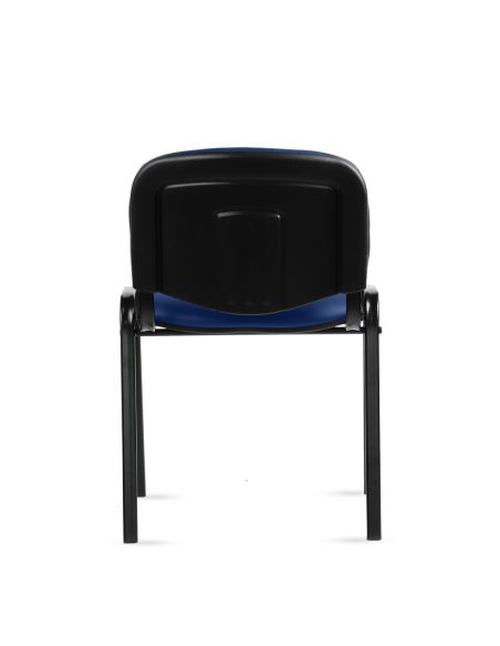 Silla Fija Tapizada en Azul - Apilable y Resistente