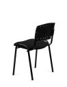 Silla Negra 4 patas con Respaldo Plástico y Asiento Tapizado