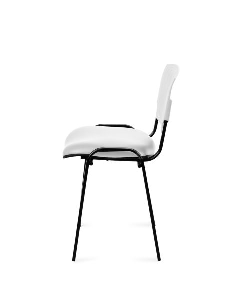 Silla Negra 4 patas con Respaldo Plástico y Asiento Tapizado