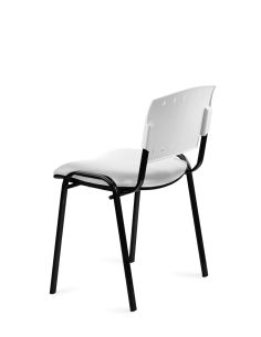 Silla Negra 4 patas con Respaldo Plástico y Asiento Tapizado 2