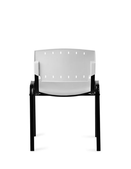 Silla Negra 4 patas con Respaldo Plástico y Asiento Tapizado