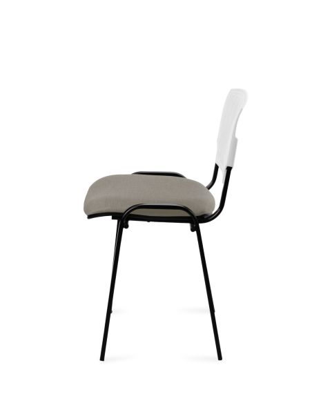 Silla Negra 4 patas con Respaldo Plástico y Asiento Tapizado