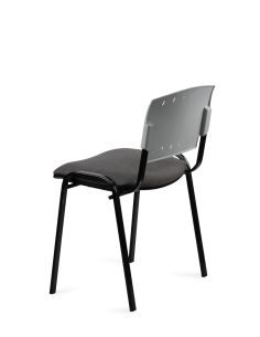 Silla Negra 4 patas con Respaldo Plástico y Asiento Tapizado 2