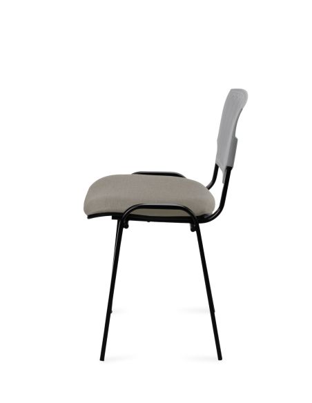 Silla Negra 4 patas con Respaldo Plástico y Asiento Tapizado